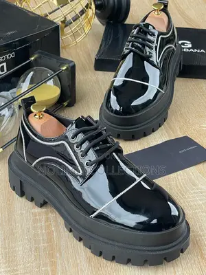 Thick Sole Patent Leather Dolce Gabbana Derby Shoe