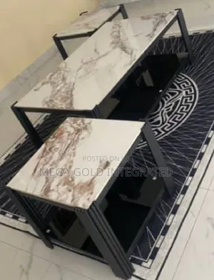 Imported Marble Center Table and 2 Stools