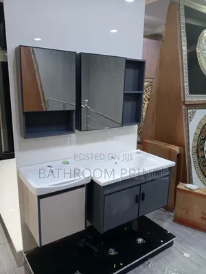 80cm Grey Cabinet With Mirror and Shelf