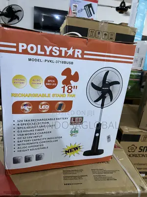 Polystar PVKL-1878busb 18" Stand Fan | Bright Led Light