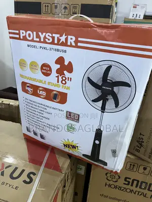 PVKL-1878busb Polystar Rechargeable Fan | Quiet Powerful