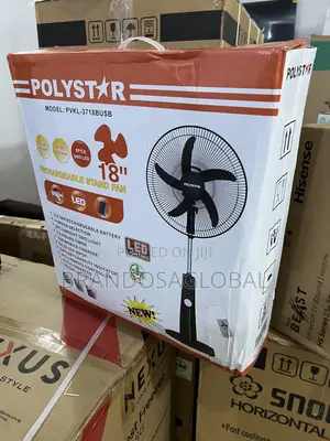 Polystar Rechargeable PVKL-1878busb 18" Stand Fan | Strong Build