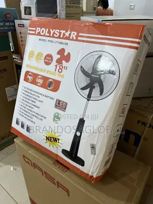 Polystar PVKL-1878busb 18" Rechargeable Stand Fan | Long Backup