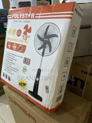 Polystar Rechargeable 18" Fan PVKL-1878busb | Led Indicator