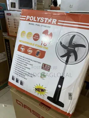 PVKL-1878busb Polystar Rechargeable 18-Inch Fan | Durable Motor