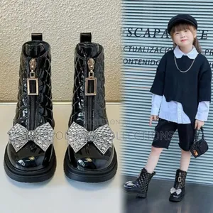 Girls Sparkle Bow Ankle Boots