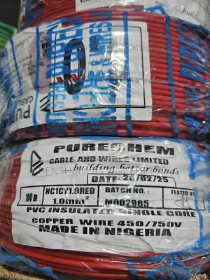 Purechem 1.0mm PVC Single Core Copper Cable Quality You Can Trust