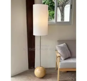 Orbis Wooden Sphere Floor Lamp.