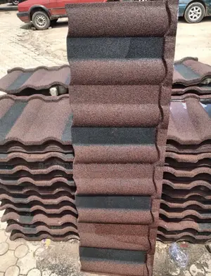 Wine Red Stone Coated Roofing Tiles With Black Line