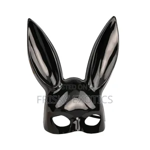 Black Long Ear Bunny Mask