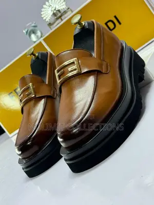 Fendi Double Sole Leather Loafers Shoe