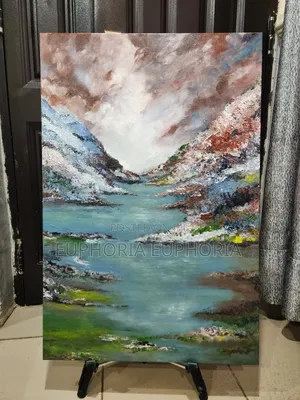 Living Room Decor Handpainted Semi Landscape
