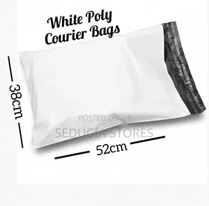 A2 White Courier Nylon Bag (Waterproof Self-Seal) 100 Pieces (38x52cm)