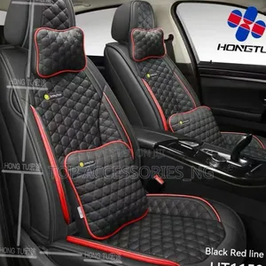 Res and Black Smile Car Seat Cover