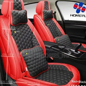 Res and Black Smile Car Seat Cover