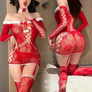 3pcs Laila Red Bodystocking Costume Set