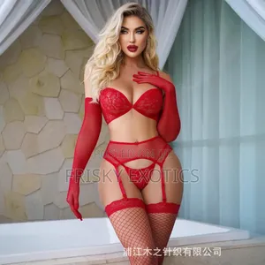 7pcs Red Garter Set With Hand Gloves