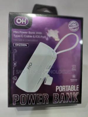 Oh Mobility 5000mah  Mini Power Bank With Type-c Cable And Ios Port