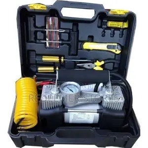 Car Tyre Pump Portable Electric Tire Pump With Tools - Double Cylinder