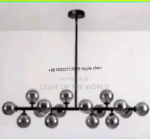 Minimalist Chandelier With Long Horizontal Metal
