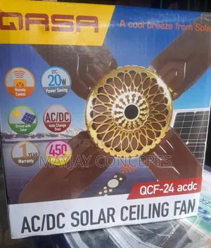 Qaas 24-inch Ac/Dc Solar Ceiling Fan - 4-blades●Low Consumption