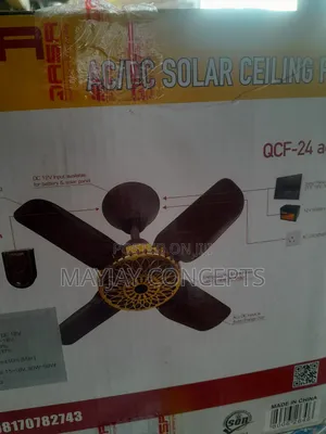 Qaas 24-inch Ac/Dc Solar Ceiling Fan - 4-blades●Low Consumption