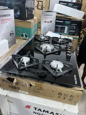 Polystar Pv-Hb5g5848 Shockproof Glass 5 Burner Gas Cooker Hob