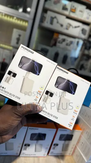 Porodo 3‐In‐1 Selfie Stick With Light,Shutter And Phone Stand All In 1