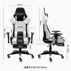 White and Black Ergonomic Gaming Chair
