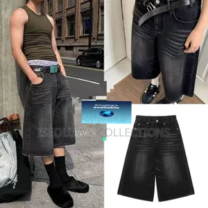 Men’S Wide-Leg Denim Shorts