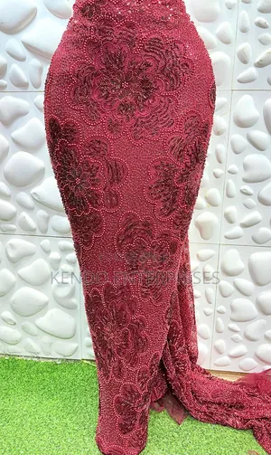 Green N Wine Color, Luxury Full Hand Beaded Lace