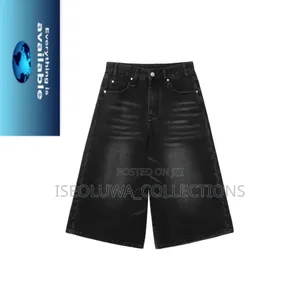 Men’S Wide-Leg Denim Shorts
