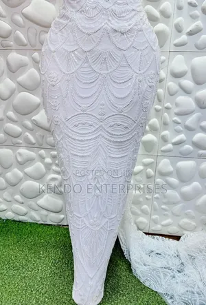 White N Red Luxury Full Hand Beaded Lace