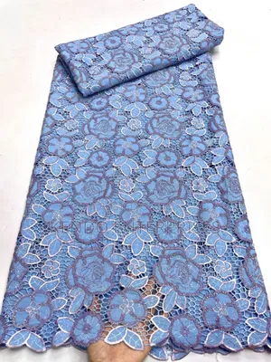 Swiss Chiffon With Embroidery Lace