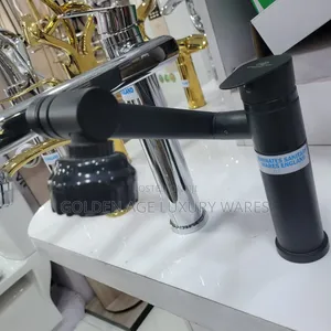 Black Swerving Basin Mixer Tap