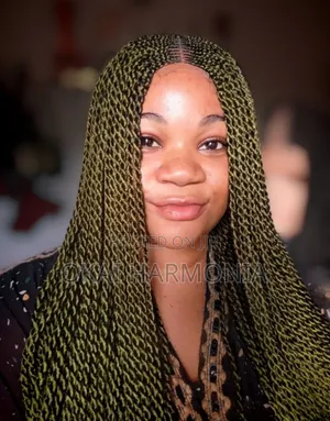 Green Middle Part Twist Wig