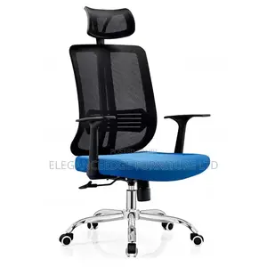 Blue Seat Ergonomic Office Chair With Adjustable Arms and Lumbar