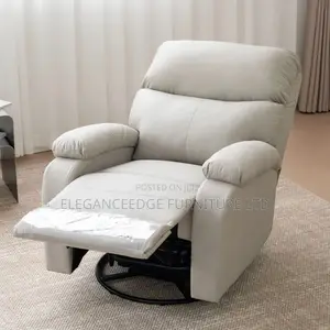 Modern Reclining Single Black Leather Sofa Chair