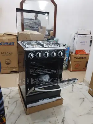 Skyrun 4-Burner Gas + Electric Cooker With Double Glass Door