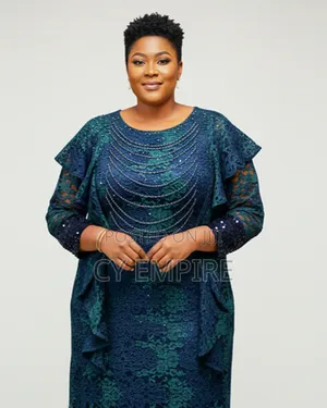 Green Dress With Bead Embellishments