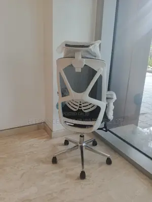 White Mesh Back and Fabric Seat Ergonomic Executive Office Chair