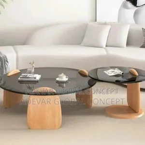 2 In 1 Nordic Round Center Table Glass Aesthetic Furniture Tables