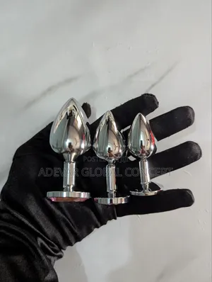 3pcs Anal Plug Rainstone Metal Plating Buttt Plug Beads