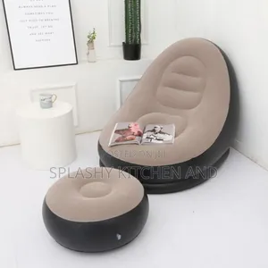 Big Inflatable Relaxing Air Sofa Seat Chair + Foot Rest + Pump