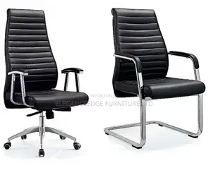 Black Executive Office Chair and 1 Visitor's Chair