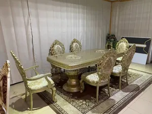 Luxury Royal Turkish Wooden Dinning Table With 6 Chairs