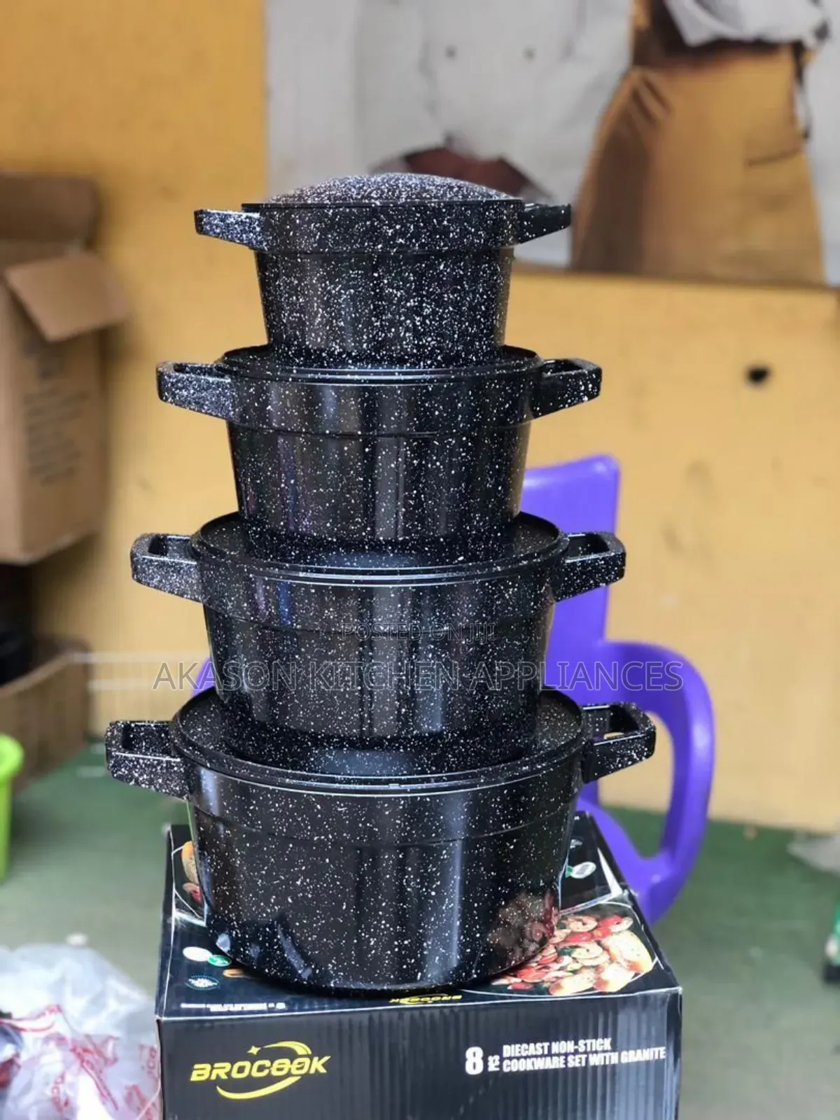 4pcs Brocook Granite Pot