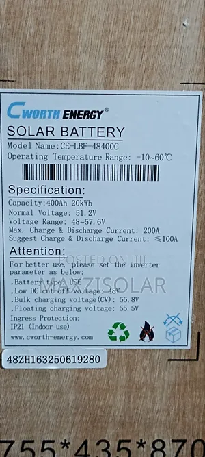 20kwh Cworth Lithium Battery
