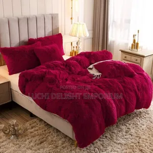 Luxury Fluffy Fur Duvet – Super Soft Warm-velvet Wine 6x6