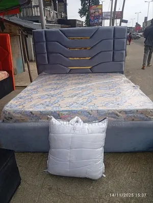 Ash Colour Bed Frame and Mattress 6x6ft